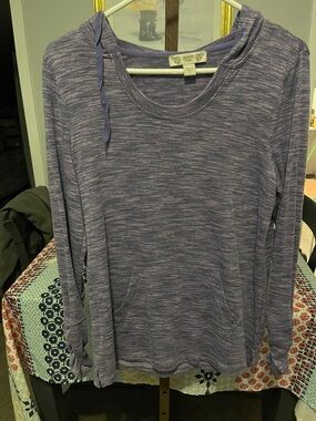 Vintage America Lavender Space-Dye Lightweight Hoodie Top